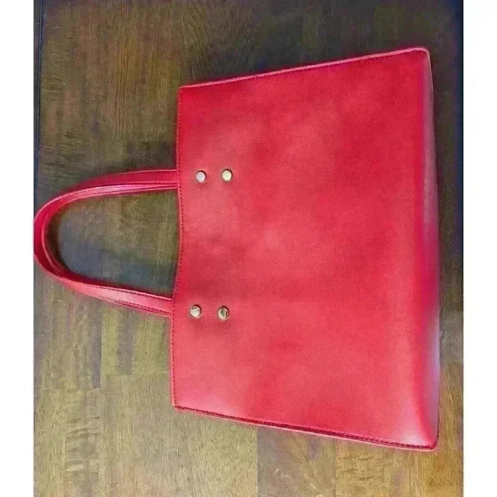 Fire Engine Red Tote Bag Fibreno Dieci - Picture 3 of 11